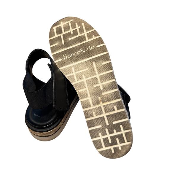 Franco Sarto Black Wicker Raffia Strappy Platform Sandals Size 9.5 - Picture 5 of 5